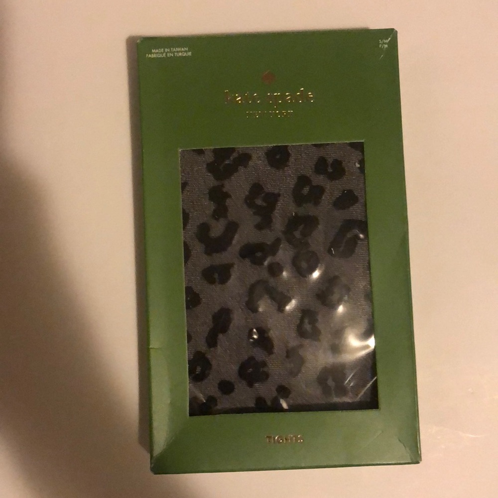 Kate Spade cheetah print black tights S/M - Picture 2 of 5